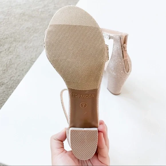 Top Moda Rosegold Glitter Heels Gallery-45 - Picture 7 of 8